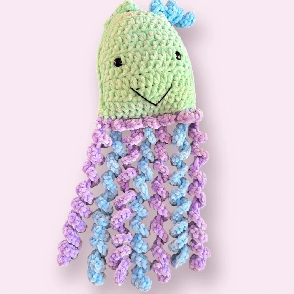 Handmade Crochet Octopus or jellyfish stuffy.